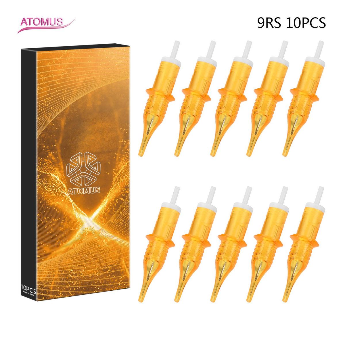 ATOMUS Tattoo Needles Cartridges Disposable 10pcs Tattoo Machine Cartridge Needle Tattoo Tools Kit Tattoo Supplies for Rotary Tattoo Machine Cordless Tattoo Pen