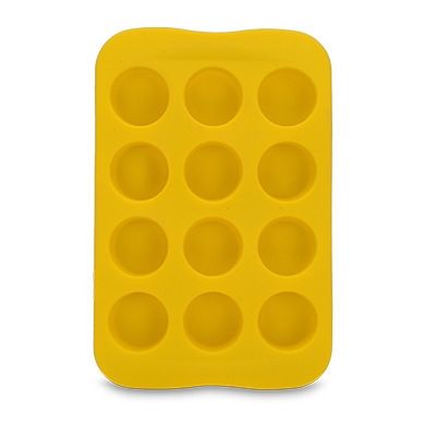 2 PCS Silicone Chocolate Mold Tray Creative Geometry Shaped Ice Cube Cake Decoration Mold, Shape:Round(Yellow)