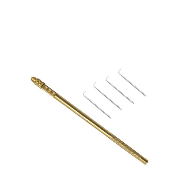 4Pcs Ventilating Needles Brass Holder For Lace Wig Needle