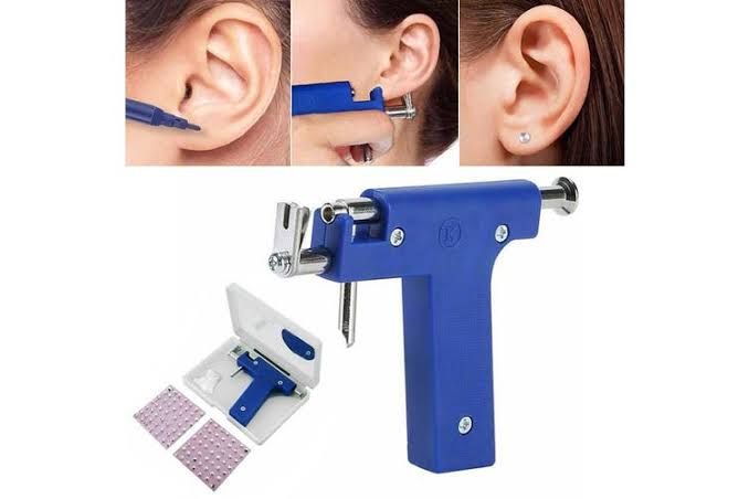 Ear, Nose, Navel Body Piercing Gun Tool Kit Machine With Studs