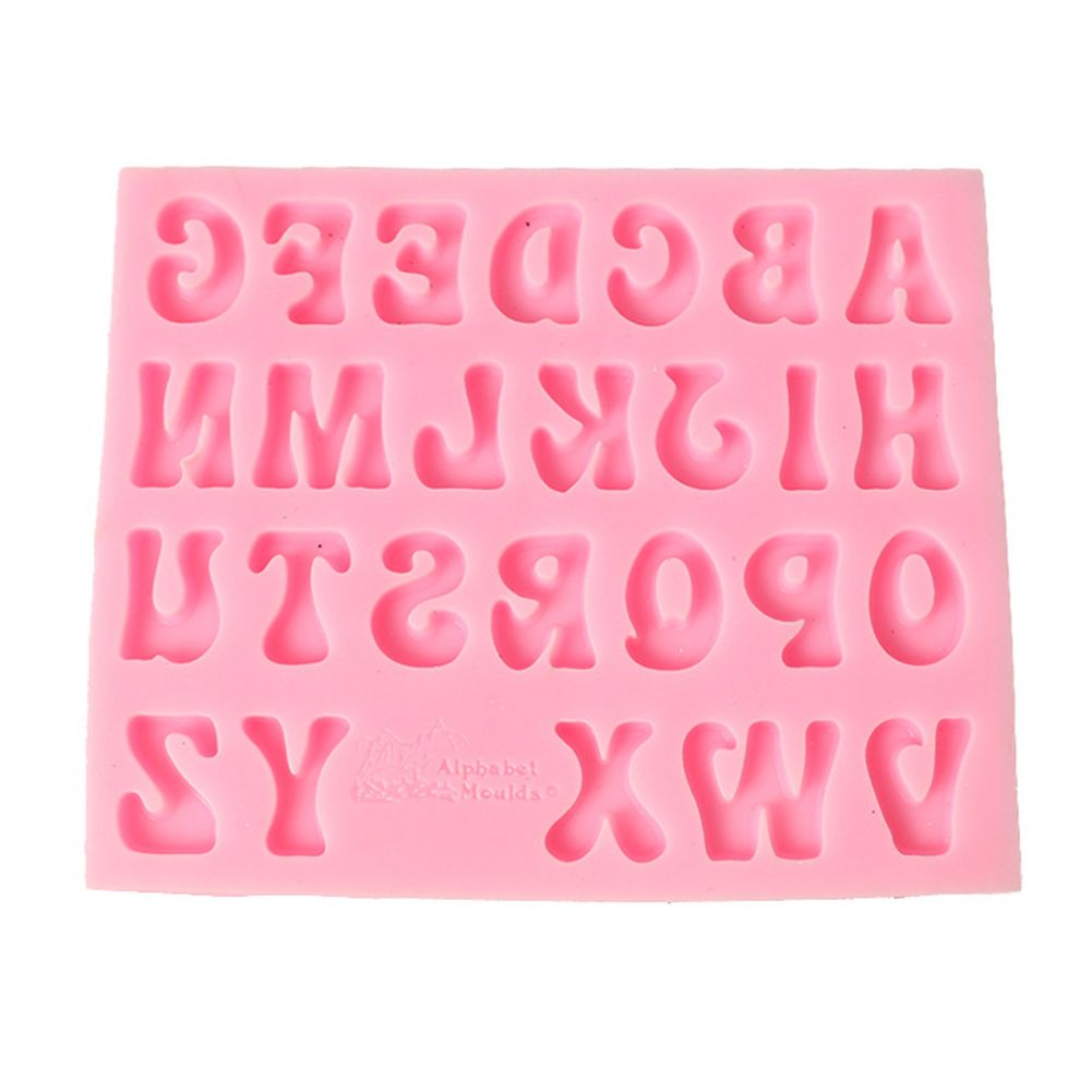 Letter Alphabet Baking Silicone Mold Fondant Chocolate-Pink