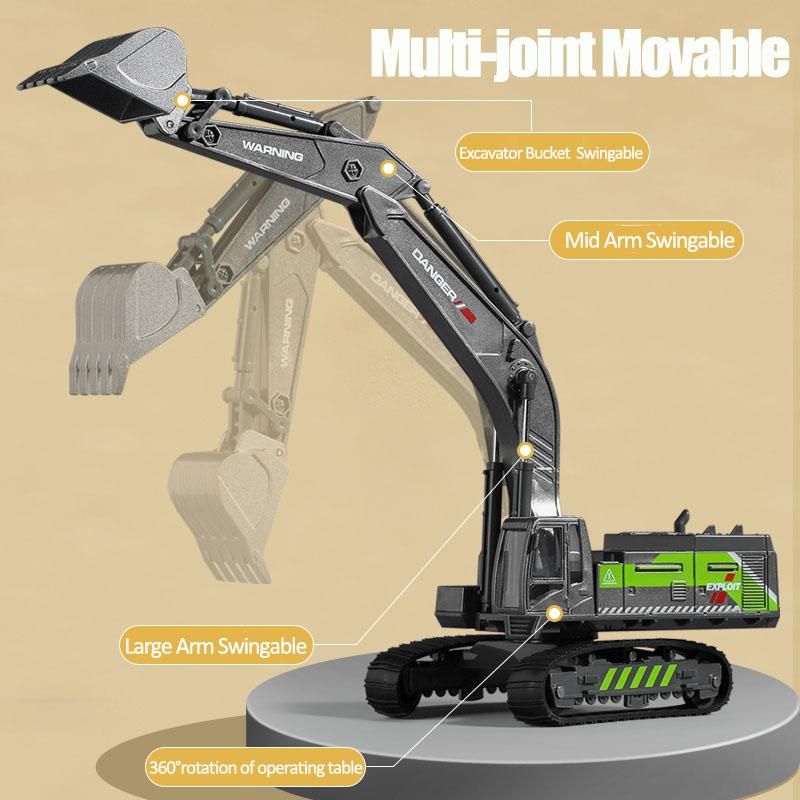 1:55 Alloy Excavator Simulation  Engineering Vehicles Model Car TruToys Crane Bulldozer Forklift Toys for Boys Birthday Gift