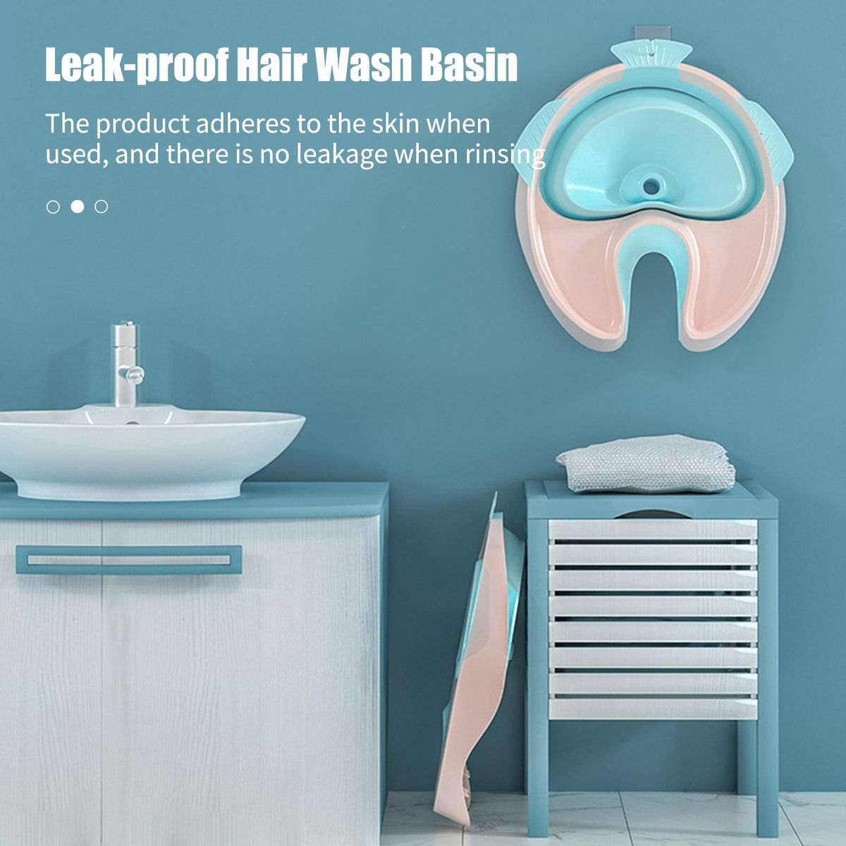Hair Wash Basin with Adjustable Strap Tube Earplugs Collapsible Shampoo Trays Mobile Hair Washing Basin No Spills Wash Hair In Bed Hair for Elderly Disabled Pregnant Injured