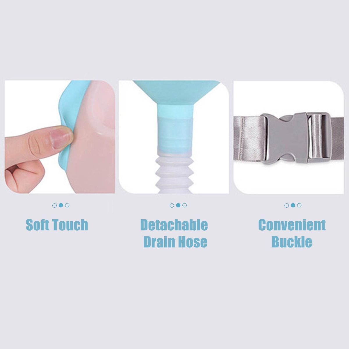 Hair Wash Basin with Adjustable Strap Tube Earplugs Collapsible Shampoo Trays Mobile Hair Washing Basin No Spills Wash Hair In Bed Hair for Elderly Disabled Pregnant Injured