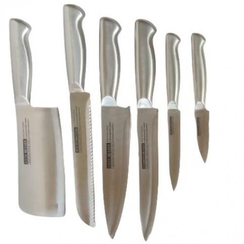 7 Solid Silver Knife Set + Knife Stand