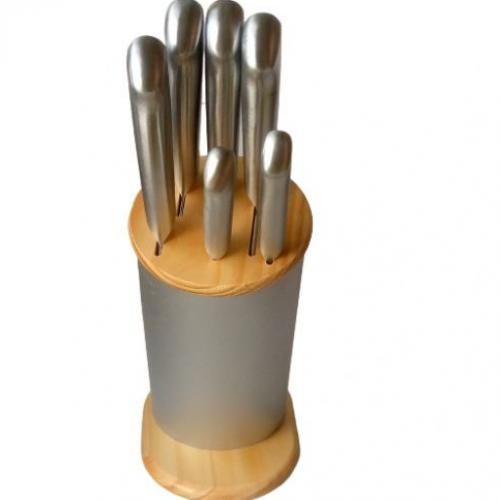 7 Solid Silver Knife Set + Knife Stand