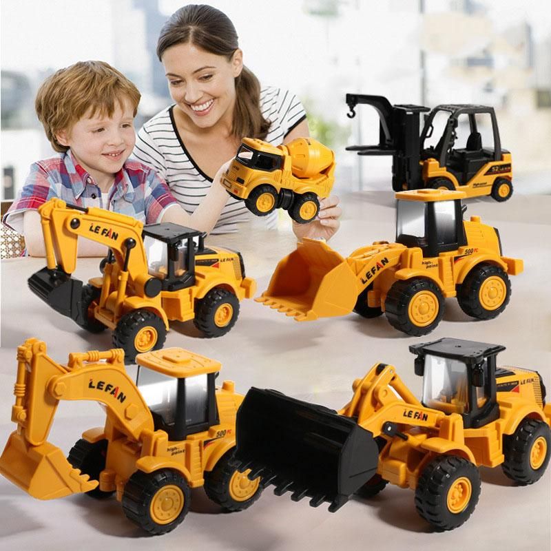 Children's Inertia Car Excavator Boomerang Car Baby Mixer TruRoad Roller Non-Remote Control ClEngineering Car Toys
