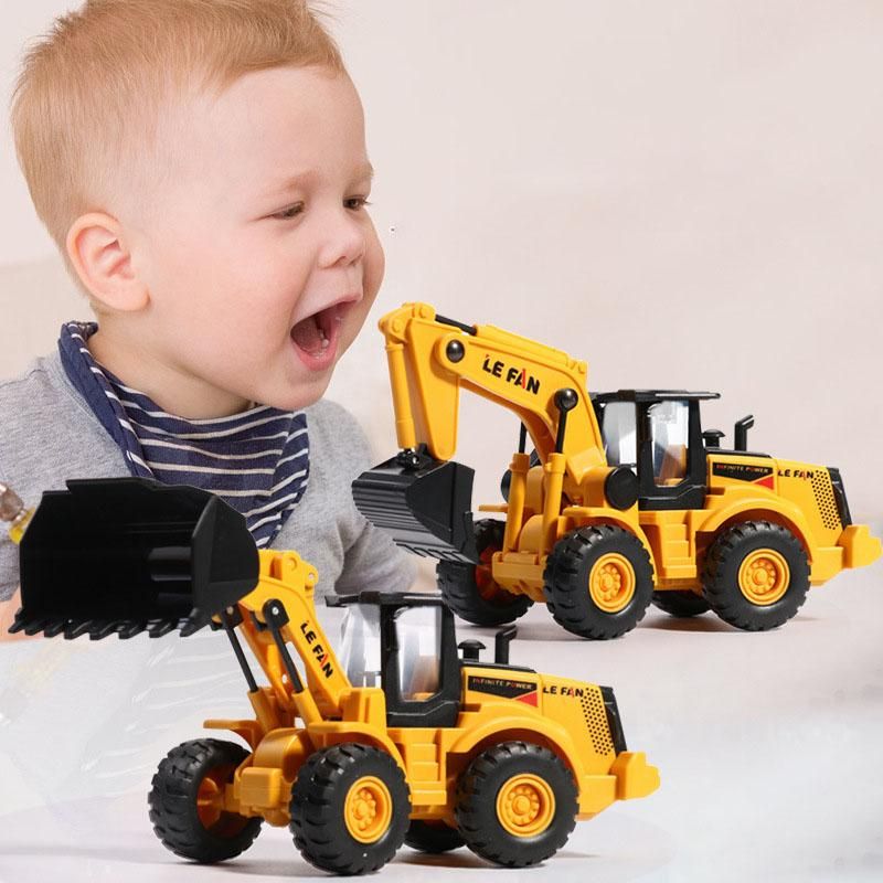 Children's Inertia Car Excavator Boomerang Car Baby Mixer TruRoad Roller Non-Remote Control ClEngineering Car Toys