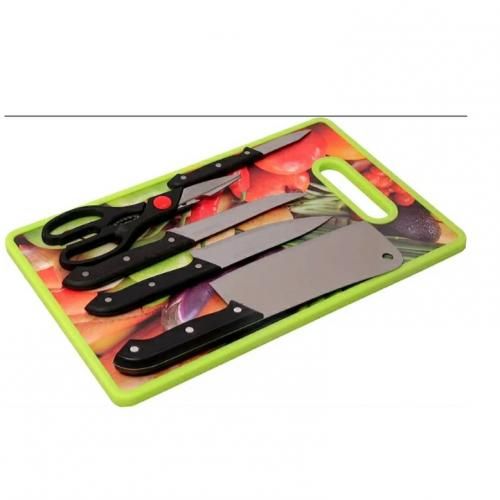 Knife Set With Scissors And Cutting Board