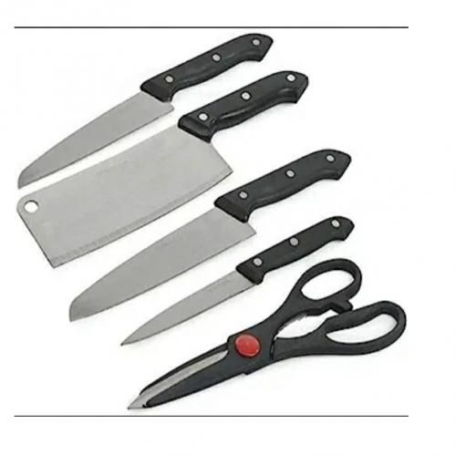 Knife Set With Scissors And Cutting Board