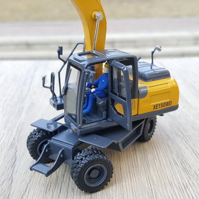 X1:50 Scale Wheel Excavator XE150WD Small Dig Die Cast Construction Machinery Alloy Model Static Gift Display Ornament Show