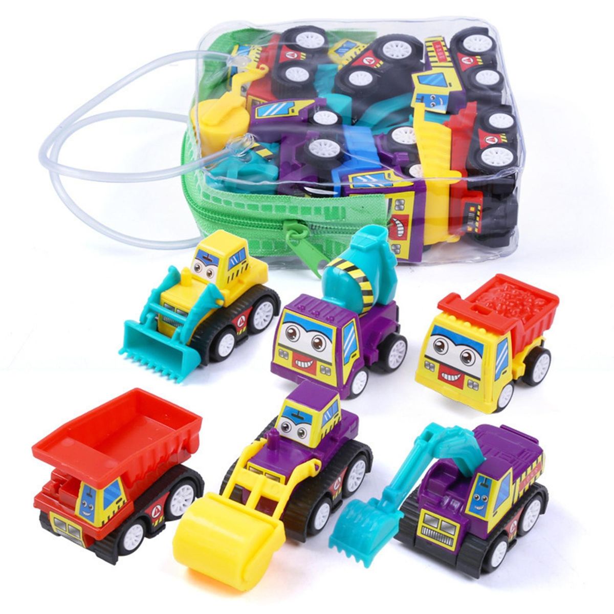 6Pcs Engineering Car Toys Friction Powered Engineering Car Game Toys