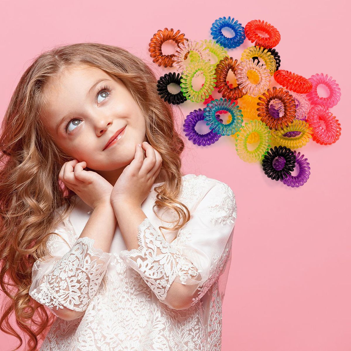 3PCS/Set Telephone Line Hair Ropes 3.5cm Diameter Small