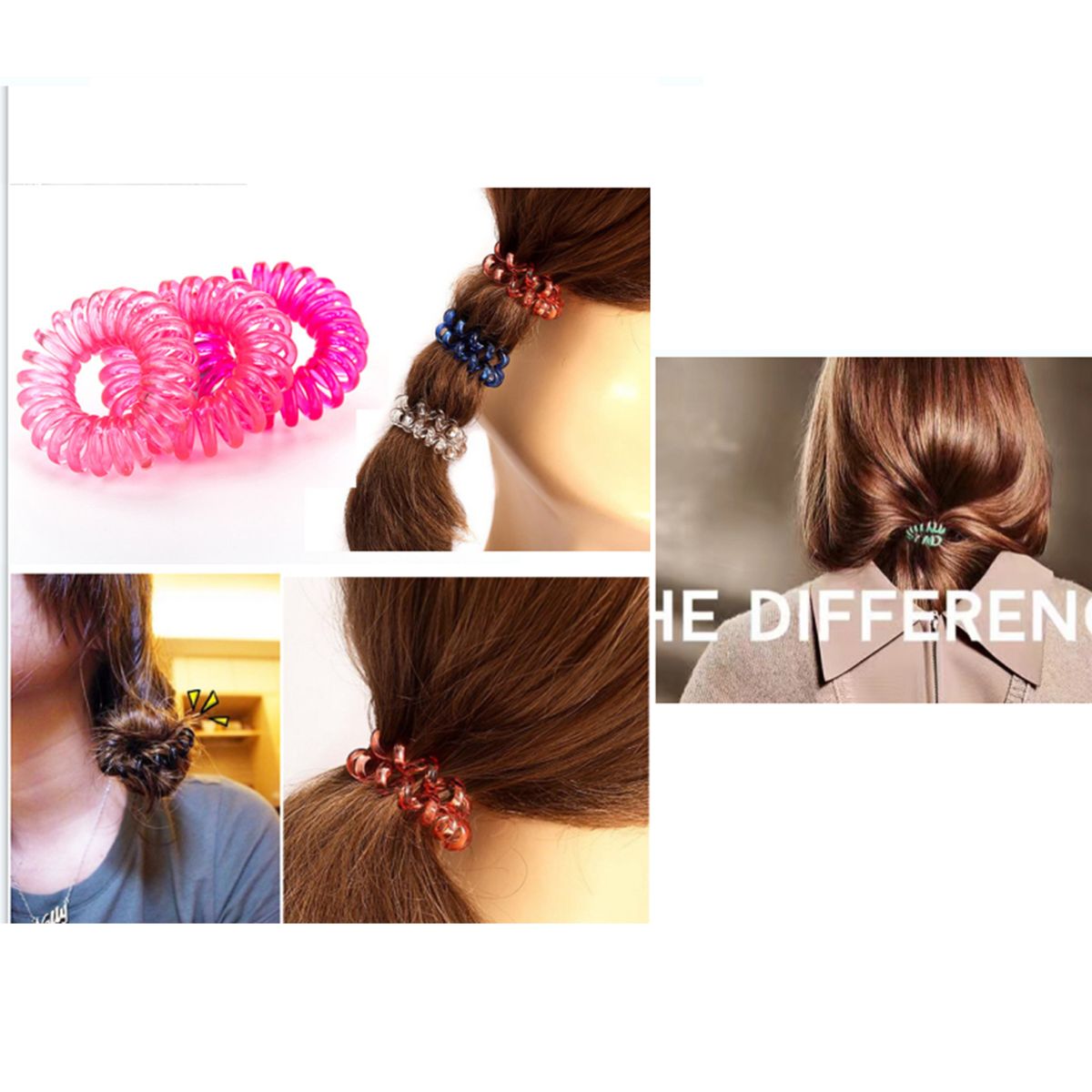 3PCS/Set Telephone Line Hair Ropes 3.5cm Diameter Small