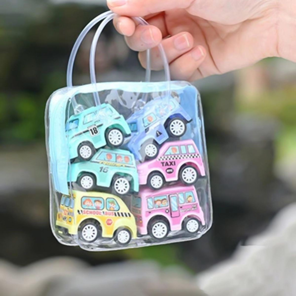 6Pcs Children Toy Trucks Pull Back Trucks Children Cartoon Excavator Toys