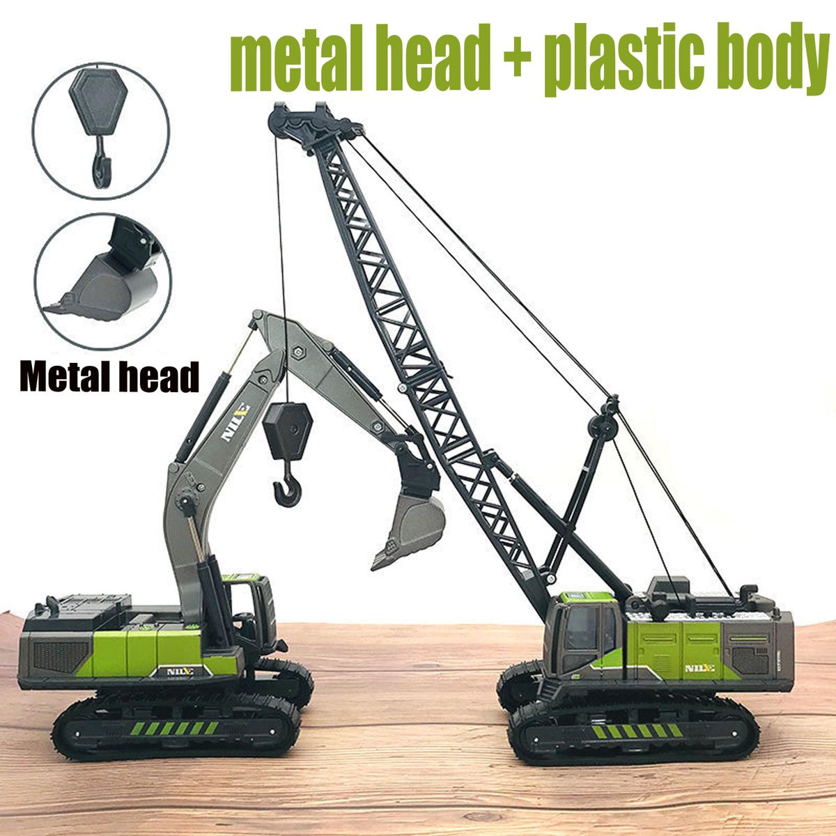 1:50 Alloy Excavator Diecasts Children Toy Boys Simulation Fall-Resistant Crawler Engineering Vehicle Hand Hook Machine Model