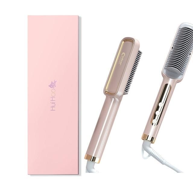 Profissional Hot Combs Anti-scalding Hair Straightener Brush Ceramic Hair Curler Heated Electric Smart Brush Hair Straightener