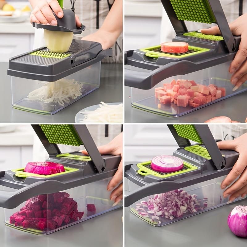 16pcs set, kitchen vegetable chopper with multiple interchangeable blades
