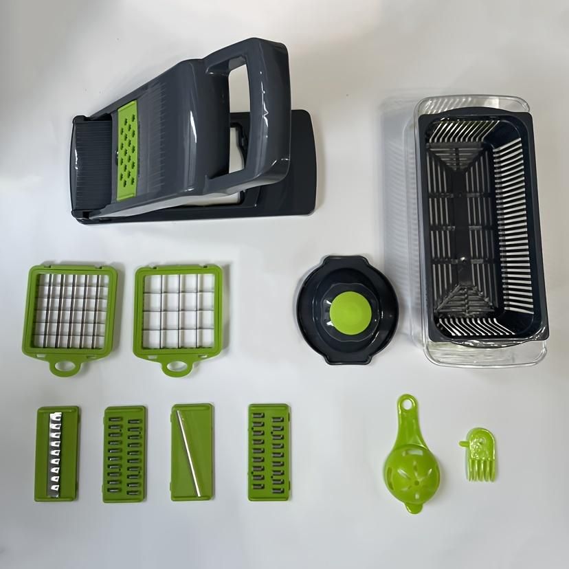 16pcs set, kitchen vegetable chopper with multiple interchangeable blades