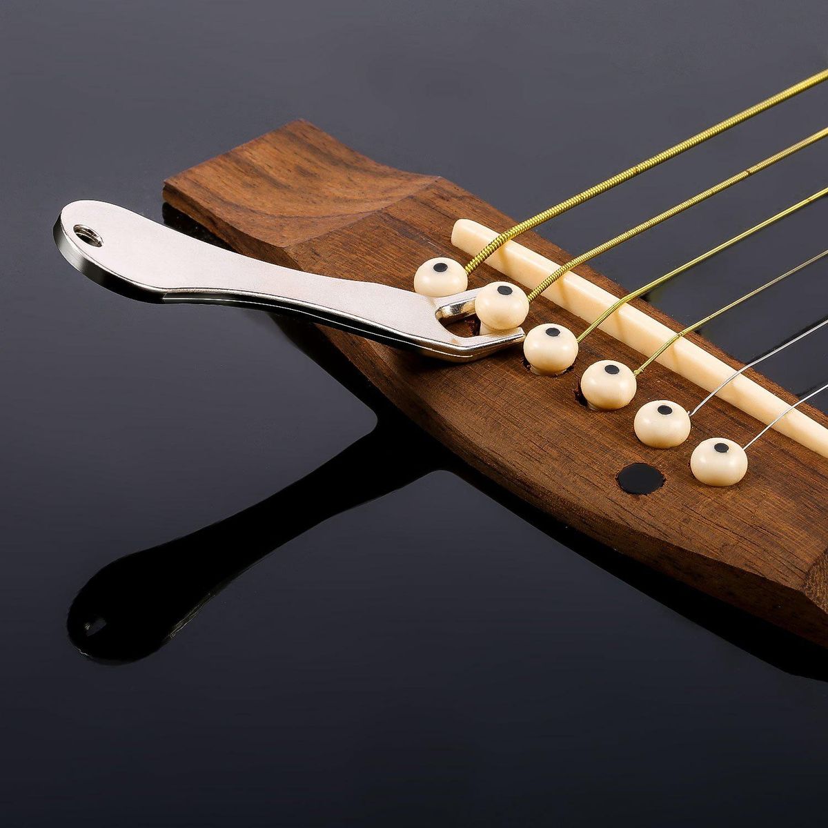Acoustic Guitar Bridge Pins Puller Pulling Remover Extractor Tool with Guitar Saddle Nut and 12 Pack Guitar Bridge Pins