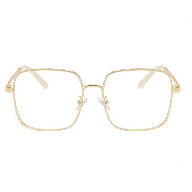 Large Frame Anti Blue Light Diamond Frame Glasses