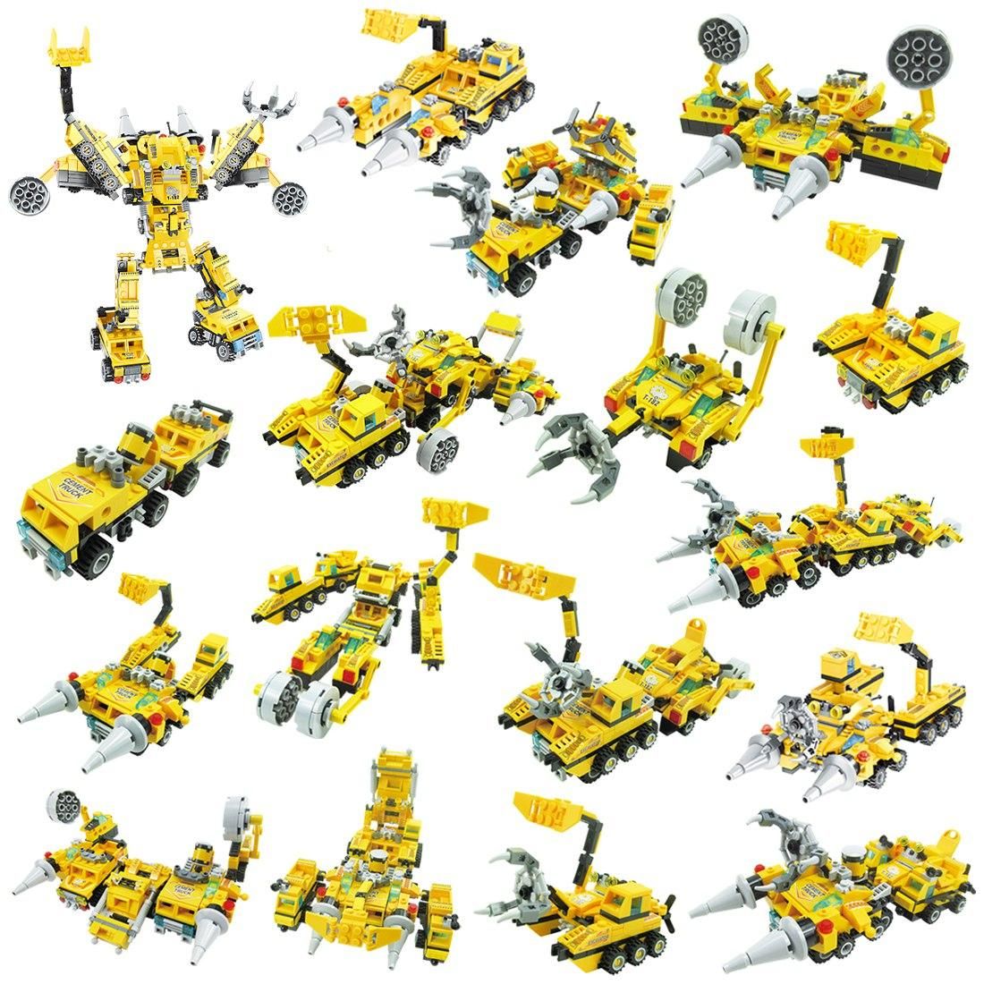 Children's Puzzle, DIY Toys ,Transformation Engineering Vehicles, Building Blocks, Infrastructure, Crazy Building Blocks 802E