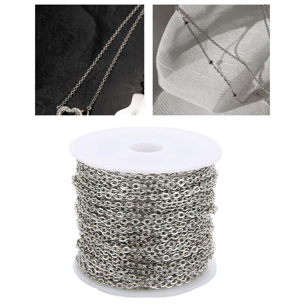 Extension Chains Chain Extender For Bracelets Body Gray Silver 0.6mm