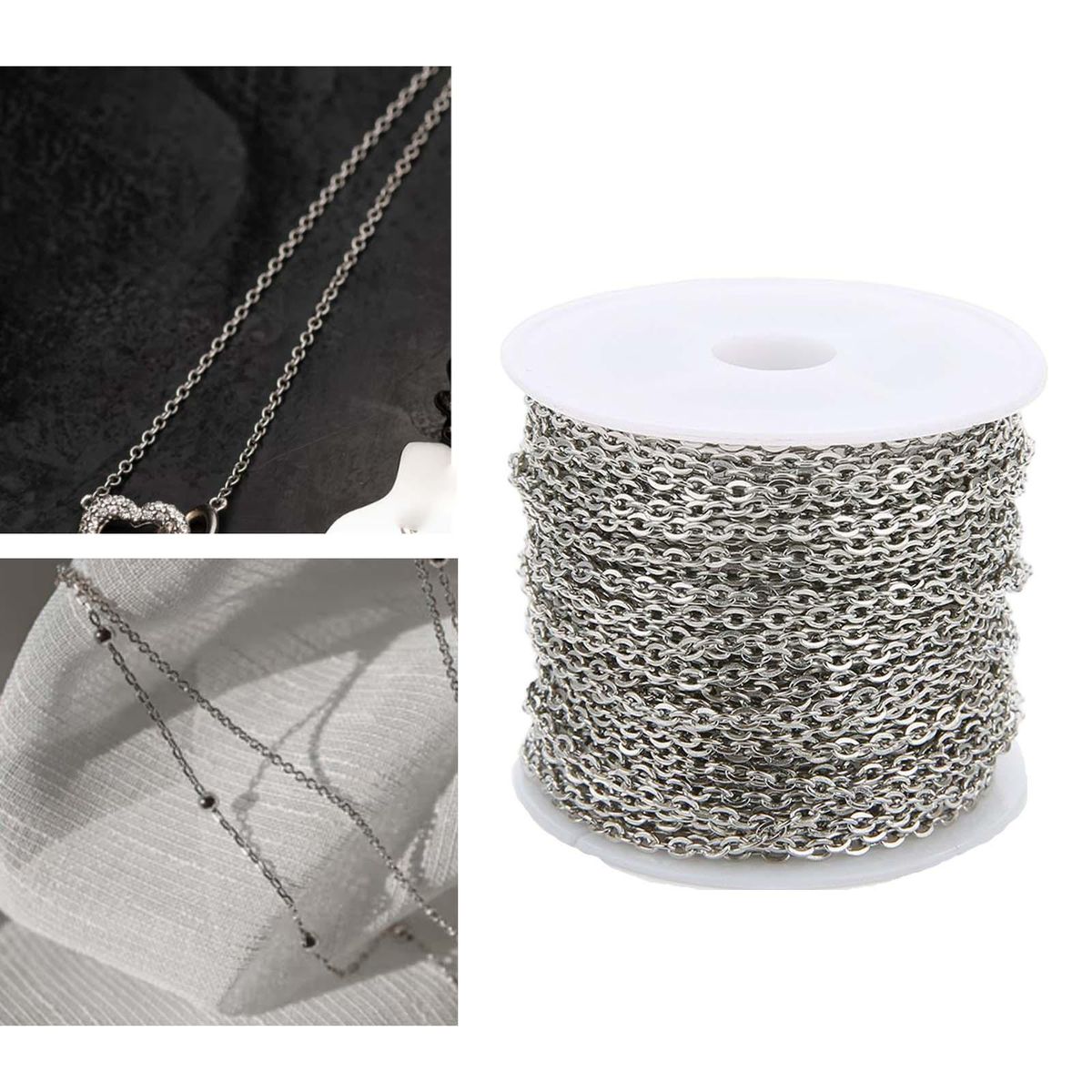 Extension Chains Chain Extender For Bracelets Body Gray Silver 0.6mm