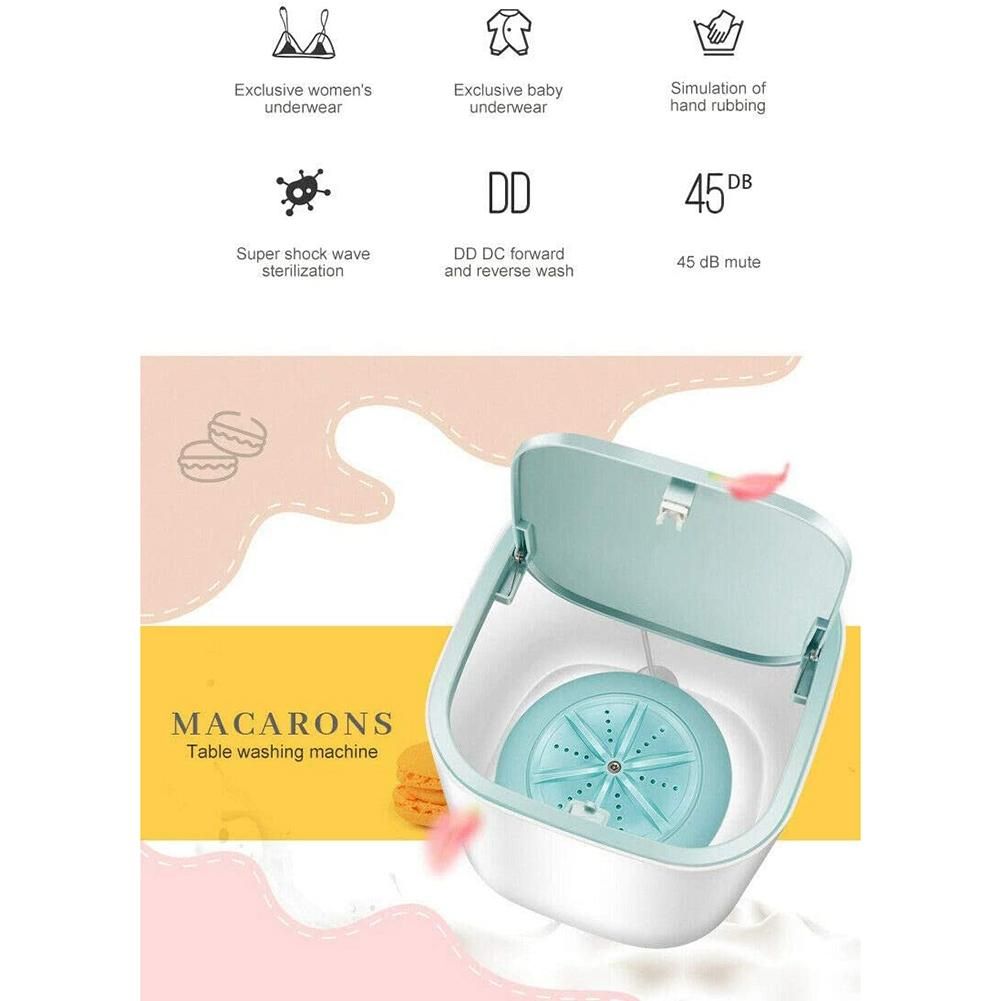 Mini Electric Washing Machine Portable USB Underwear Cleaning Machine Socks Baby Clothes Compact Wash Machine-White