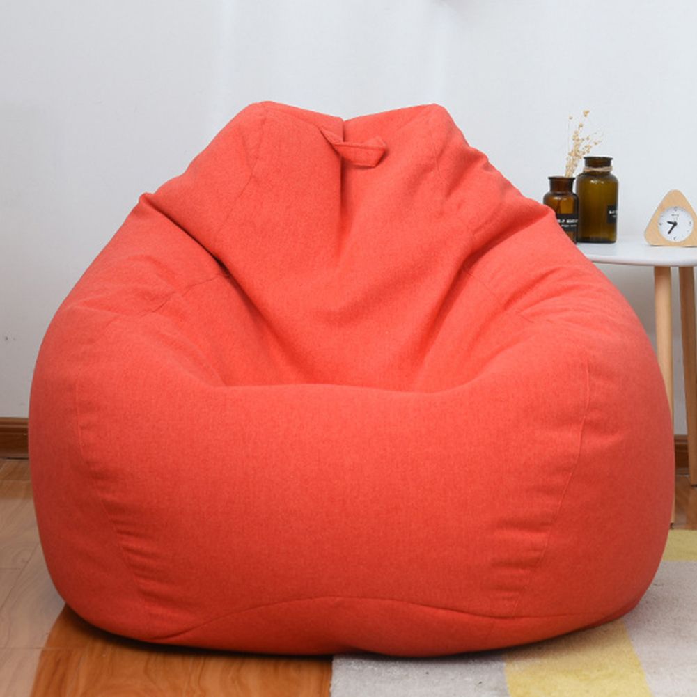 Solid Color Cloth Lazy Lounger Bean Bag Sack Chair Sofa Dust Cover Decoration-Blue
