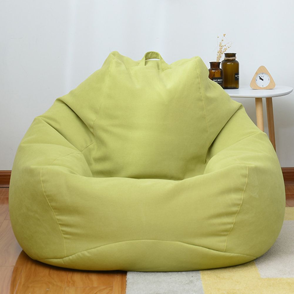 Solid Color Cloth Lazy Lounger Bean Bag Sack Chair Sofa Dust Cover Decoration-Blue