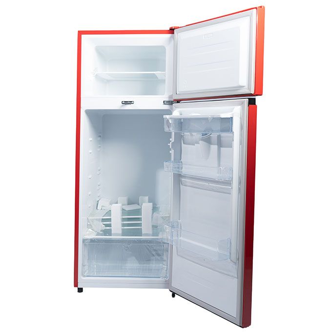 204 Litres Double Door Low Noise Refrigerator With Dispenser(REF 205 DRB) - Red