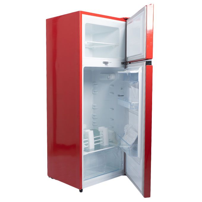 204 Litres Double Door Low Noise Refrigerator With Dispenser(REF 205 DRB) - Red