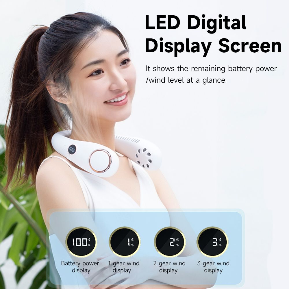 Neck Fan Rechargeable Hanging Portable Bladeless Adjustable