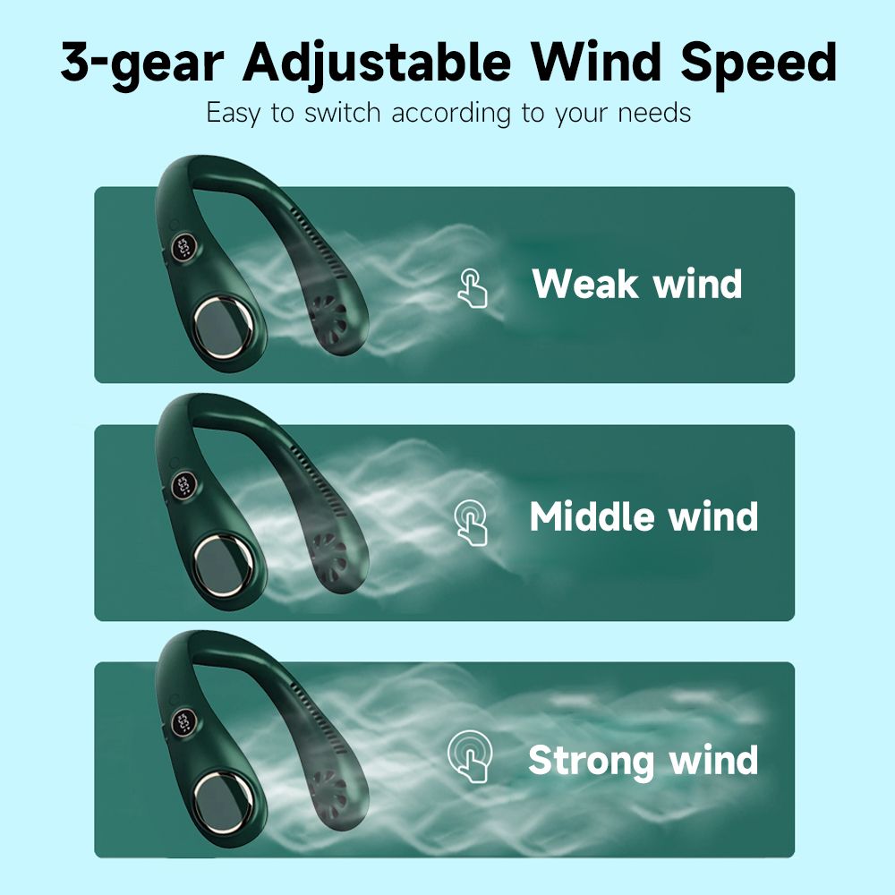 Neck Fan Rechargeable Hanging Portable Bladeless Adjustable