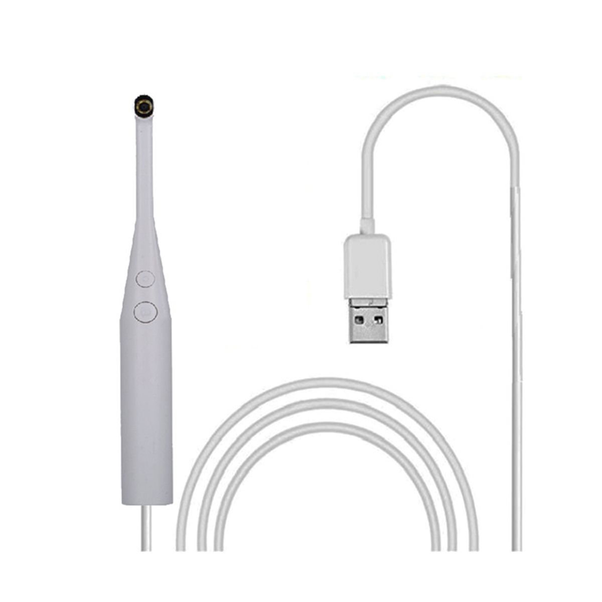 2MP 720P Intraoral Dental Camera Endoscope 6LED USB -Check Inspection Real-Time Inspect CameraWhite