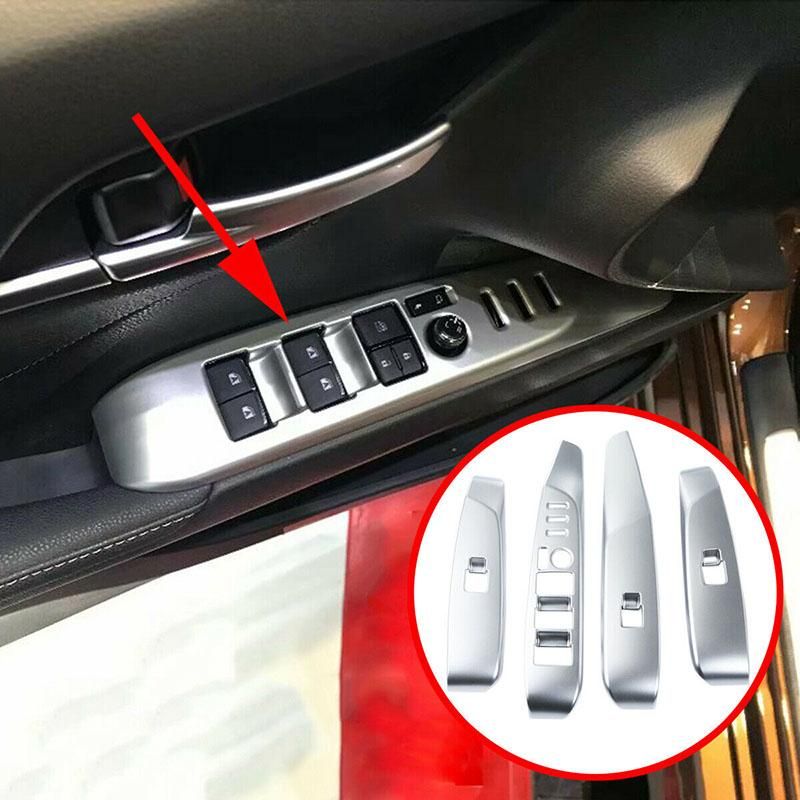 Chrome Door Armrest Window Lift Switch Panel Protection