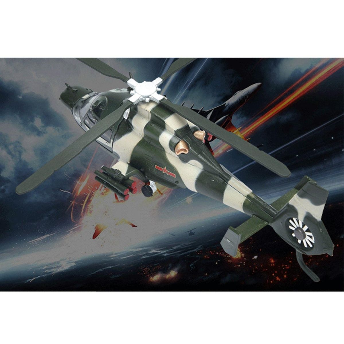 1/100 Scale Chinese Armed Helicopter Wz-9 Airplane Model,Simulation Static Plane Model Adults Collection Ornaments