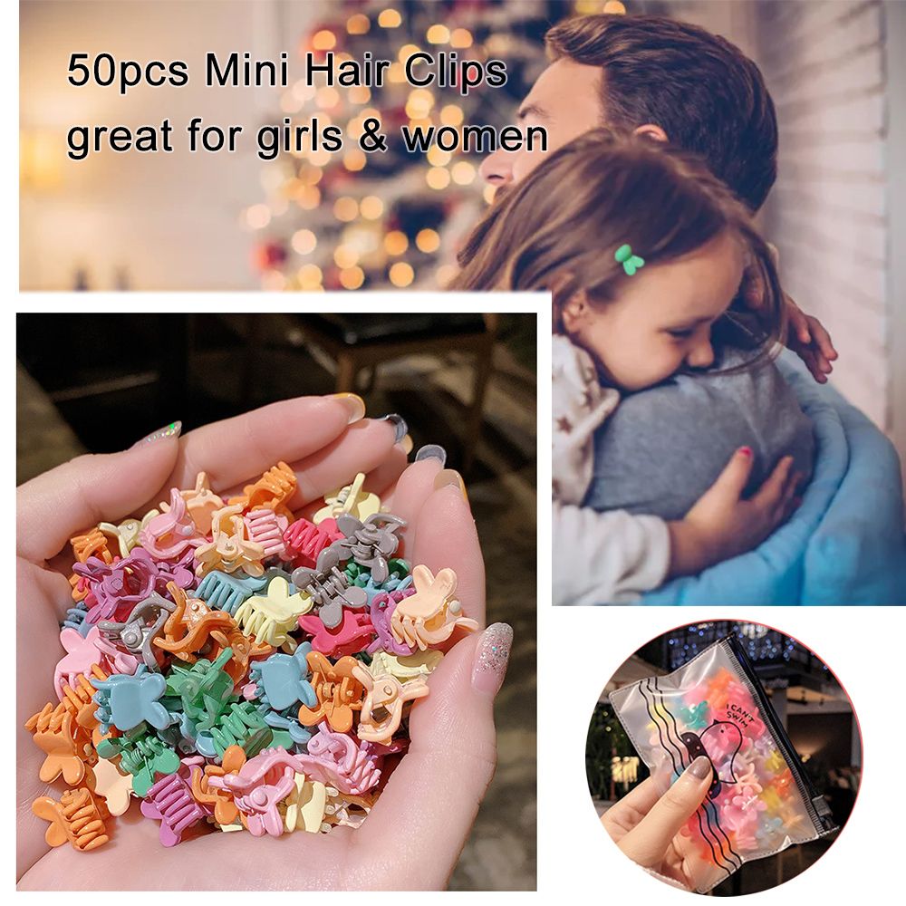 50pcs Mini Hair Clips Small Grip Claw Kids Hair Clamps