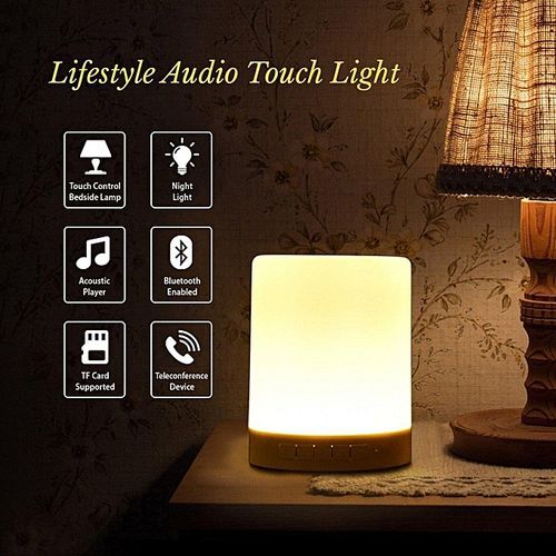 Portable WaterproofNight Light With Bluetooth Speaker, SHAVA Portable Wireless Bluetooth Speaker Touch Control Color LED Bedside Table Lamp, Speakerphone / TF Card / AUX-IN SupportedTongxu Life HT-S