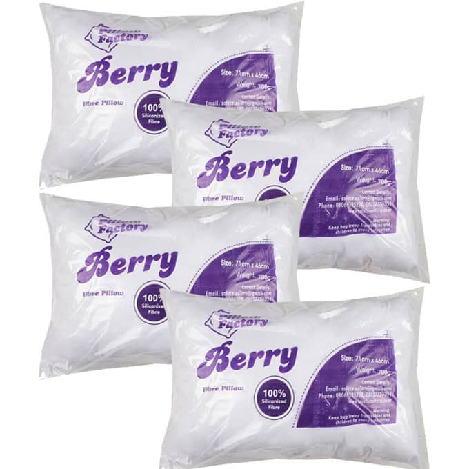 4 Units Berry Fibre Pillow (Bed Pillow)