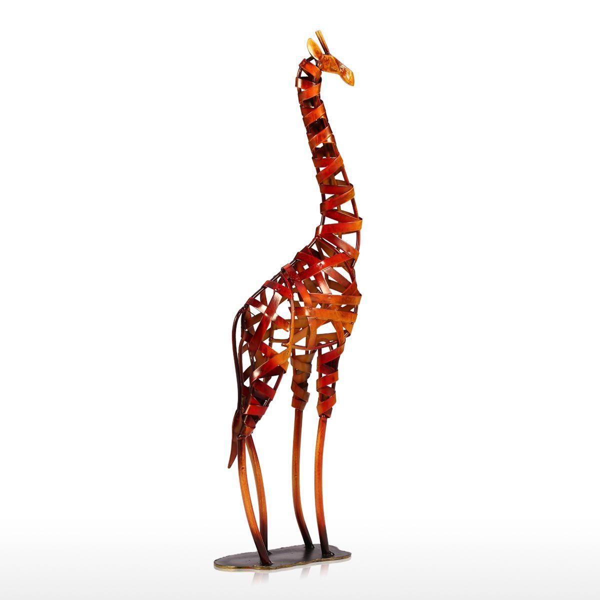TOOARTS Metal Sculpture Iron braided Giraffe Home Furnishing Articles Handicrafts