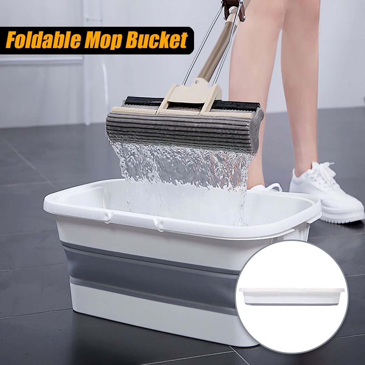 Household Foldable Mop Bucket Home Kitchen Floor Cleaning Tools Portable Wash Basin