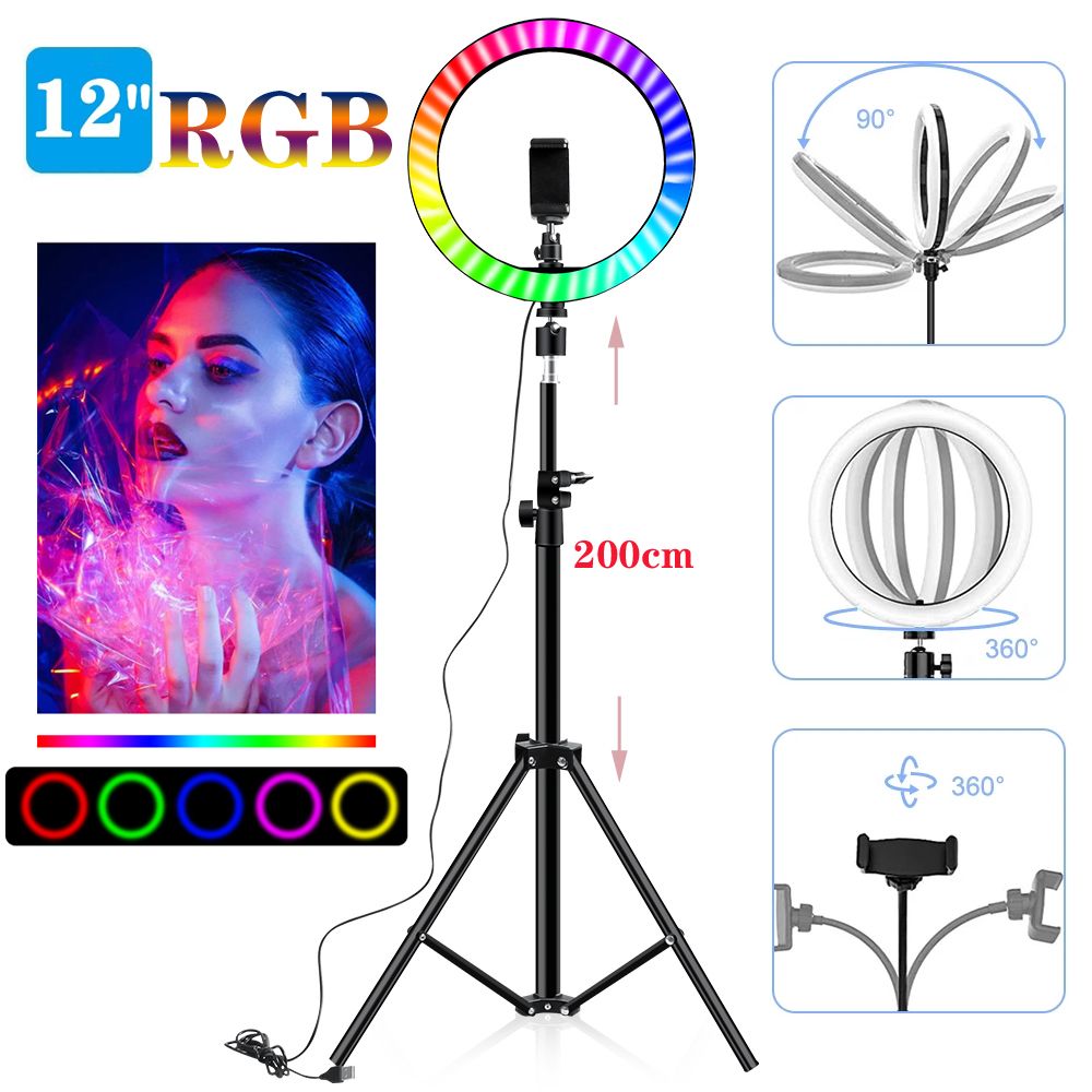 12'' Ring Light Tripod Stand For Live Videos,Makeup,YouTube