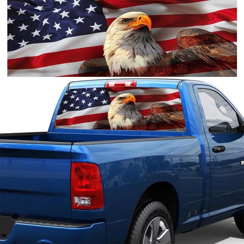 AMERICAN EAGLE Flag stars Rear Window Graphic Decal  Sticker Truck SUV PICK-UP TRUCK