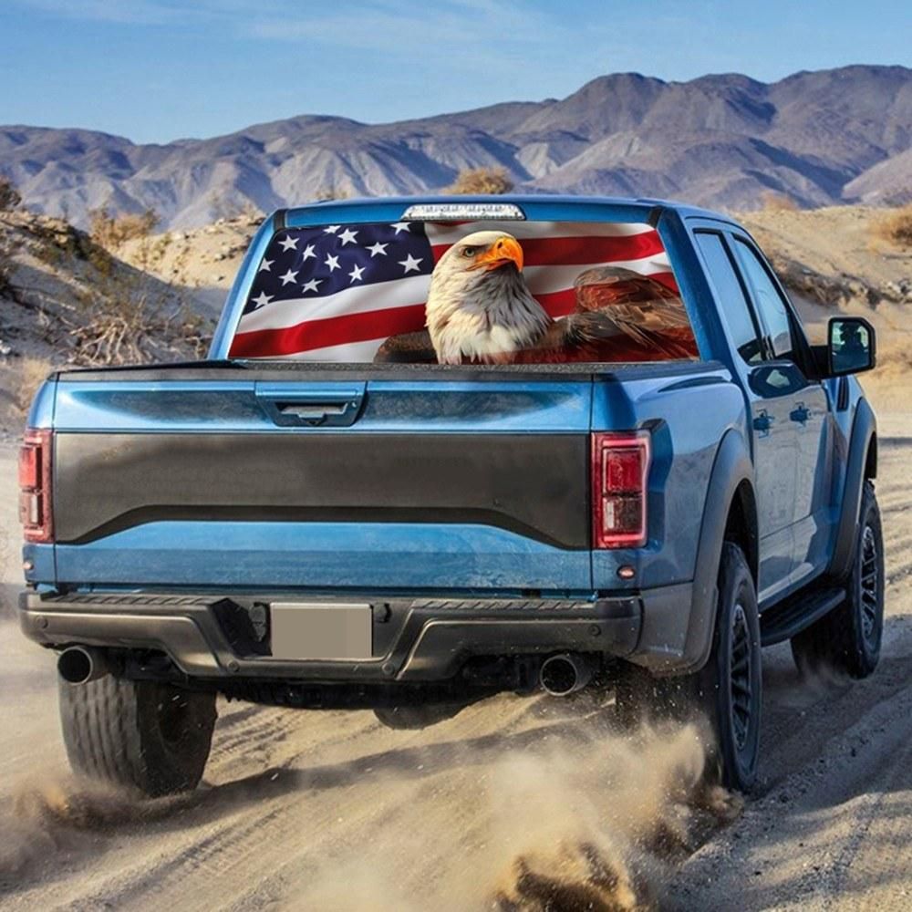 AMERICAN EAGLE Flag stars Rear Window Graphic Decal  Sticker Truck SUV PICK-UP TRUCK