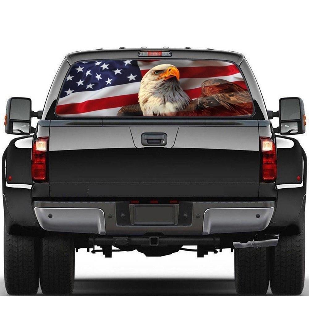 AMERICAN EAGLE Flag stars Rear Window Graphic Decal  Sticker Truck SUV PICK-UP TRUCK