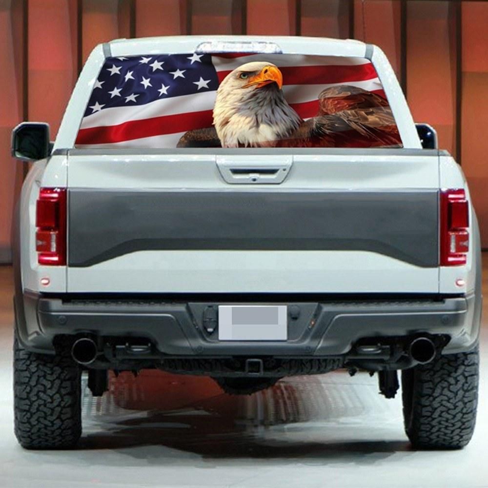 AMERICAN EAGLE Flag stars Rear Window Graphic Decal  Sticker Truck SUV PICK-UP TRUCK