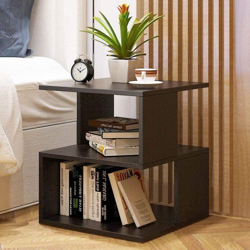 Bedside Table, Side Table With Storage - Black - 40×40×43