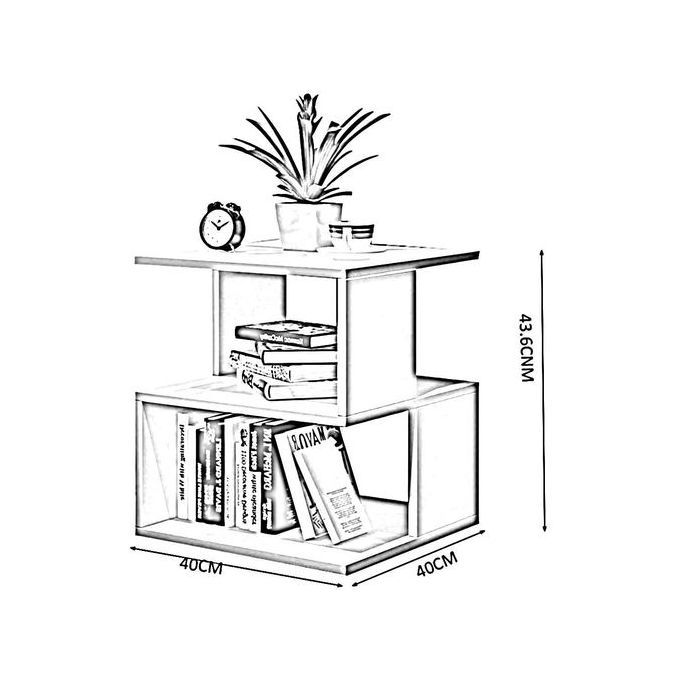 Bedside Table, Side Table With Storage - Black - 40×40×43